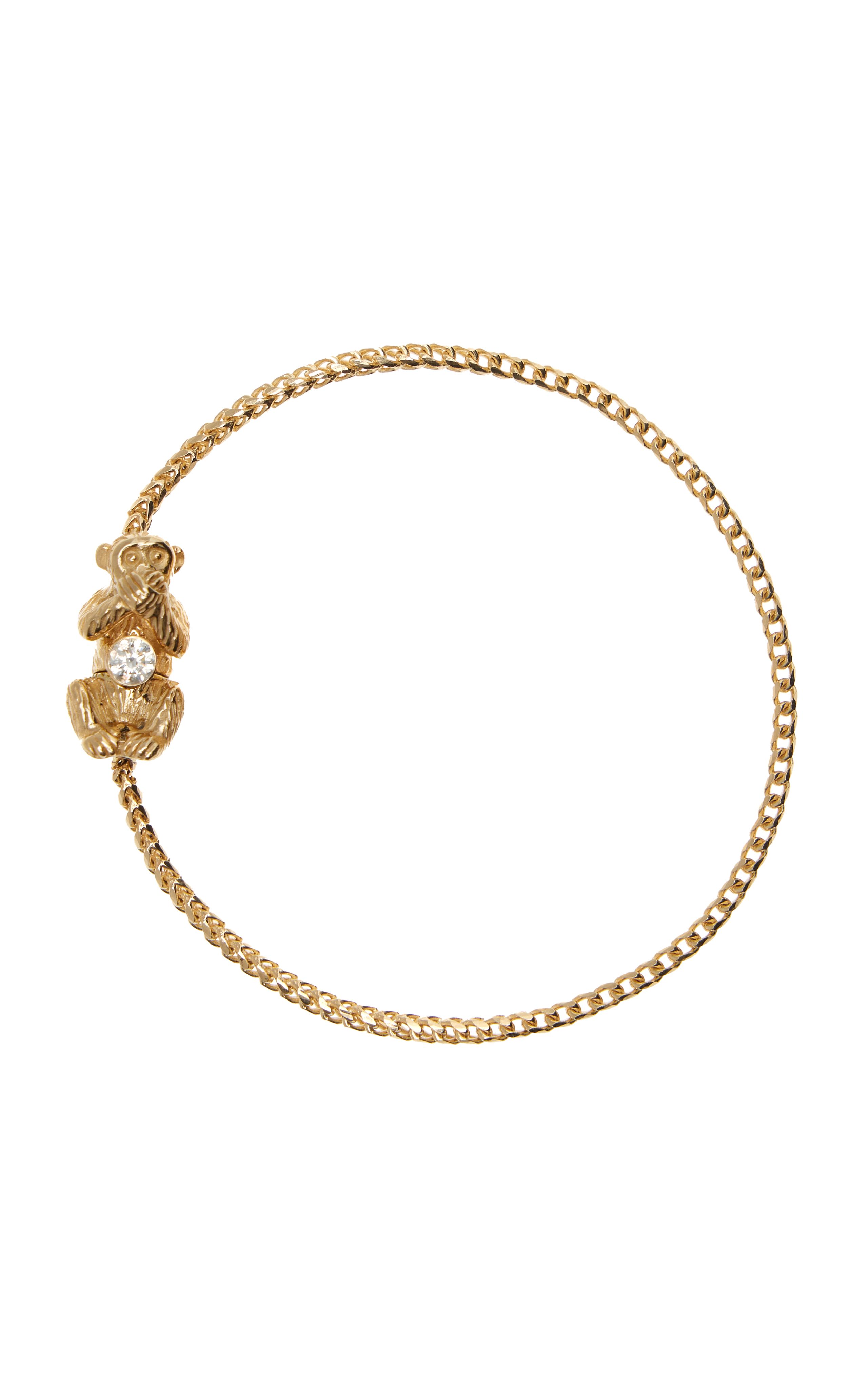 Speak No Evil 14K Yellow Gold Diamond Bracelet | Moda Operandi (Global)