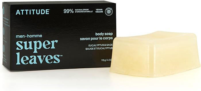 ATTITUDE Bar Soap Body Wash for Men, For Body and Hands, 99% Natural Origin Ingredients with Avoc... | Amazon (US)