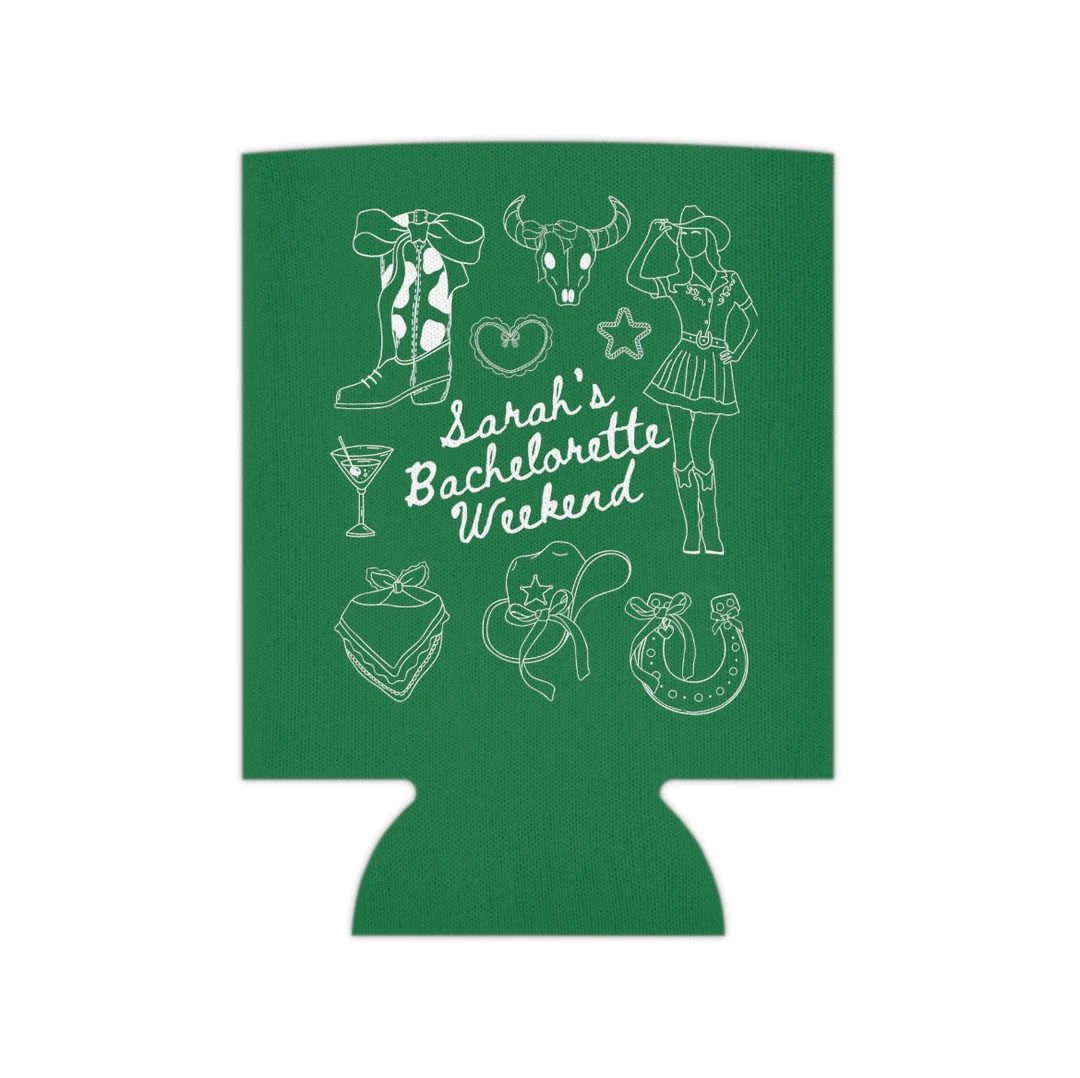 CUSTOM Name Can Cooler, Last Rodeo , Cowgirl Theme Bachelorette Coozie - Etsy | Etsy (US)