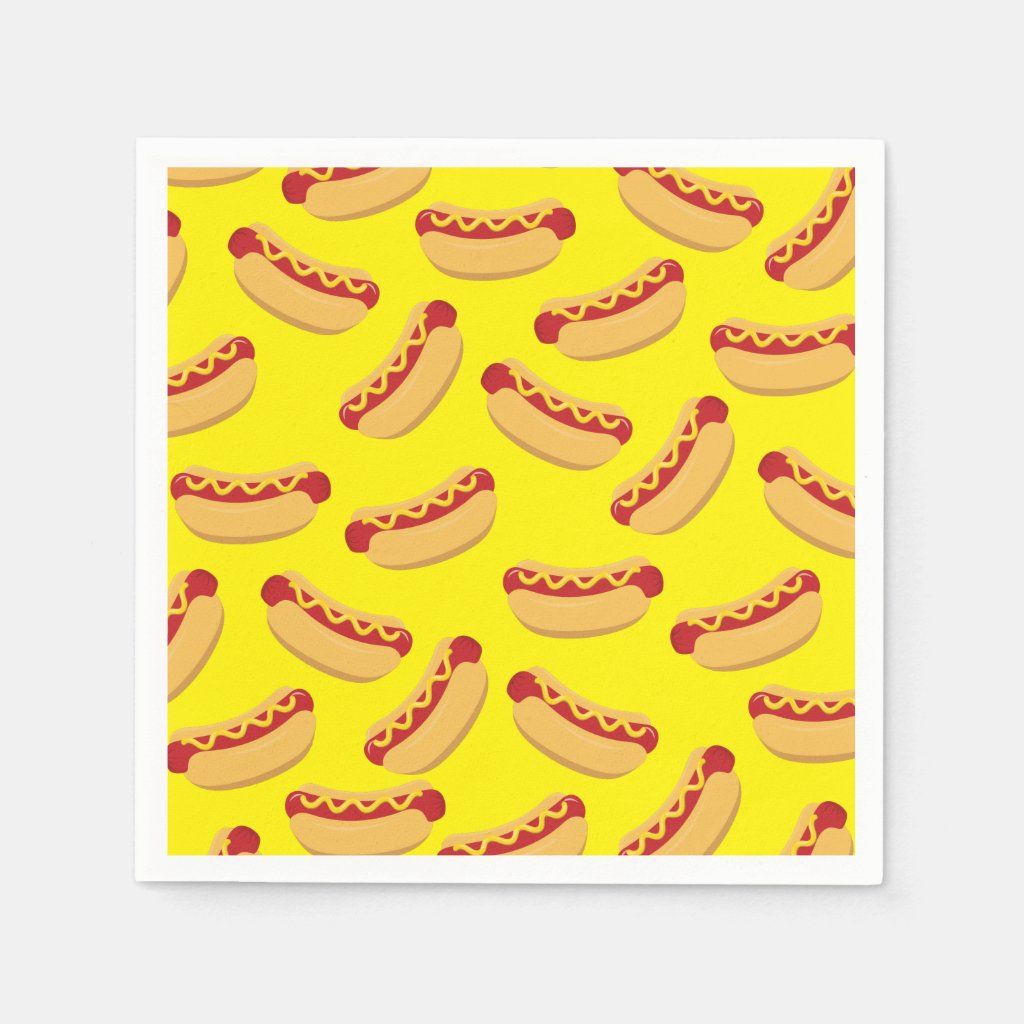 Hot Dog Kids Birthday Party Cook Out Cute Napkins | Zazzle
