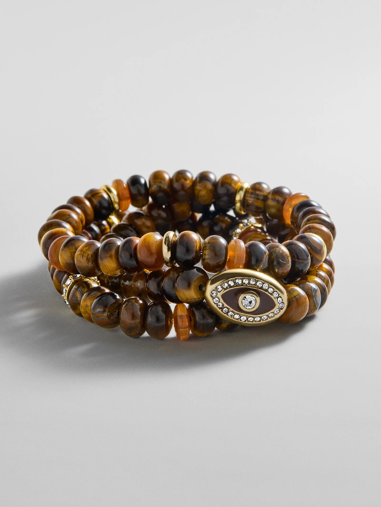 Energy Aligned Evil Eye Bracelet Set - Tiger's Eye | BaubleBar