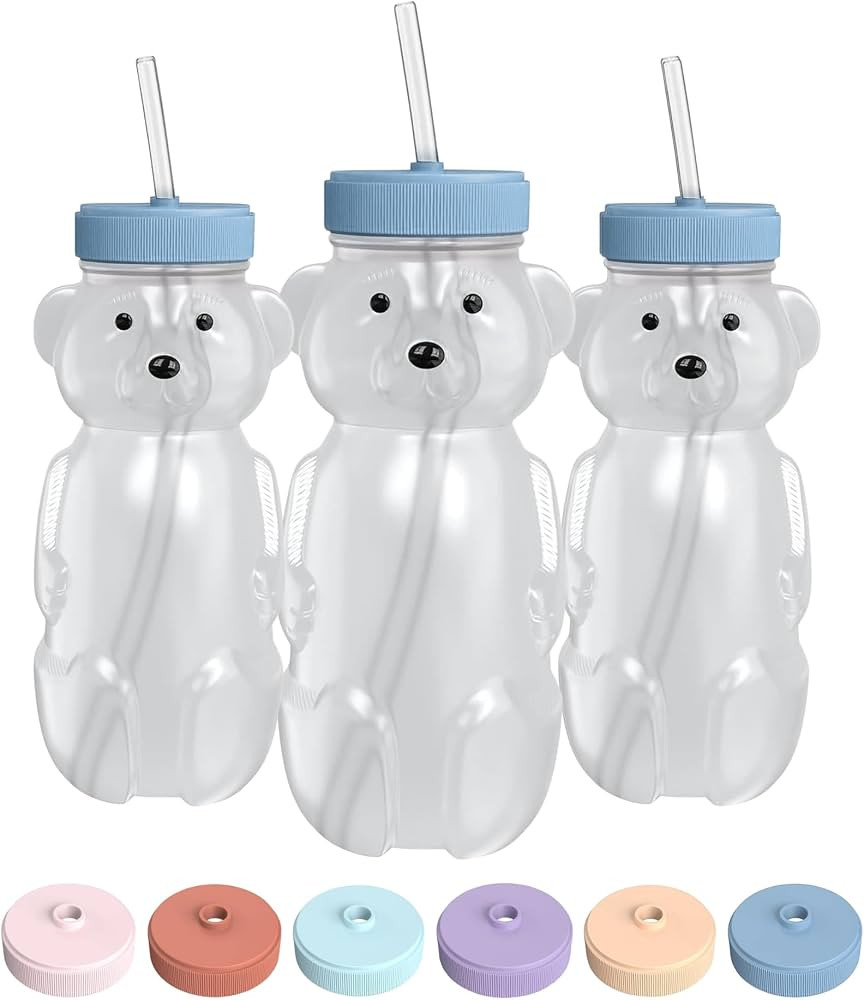 Honey Bear Straw Cup for Babies, 8-oz Honey Bear Cup with Lid, 3-Pack Therapy Learning Honeybear ... | Amazon (US)