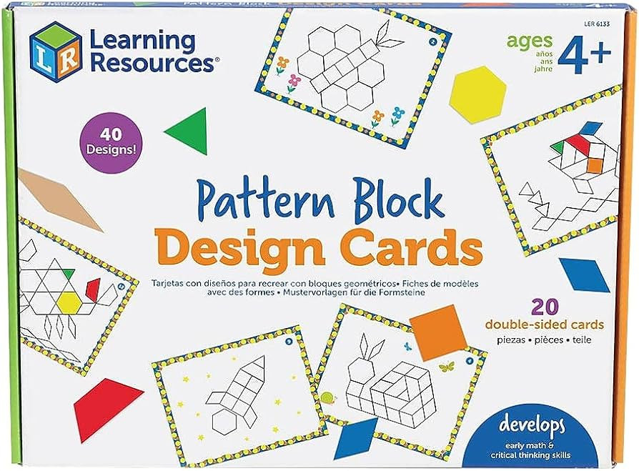 Learning Resources Pattern Block Design Cards, Color Recognition, STEM Toy, Ages 4+ | Amazon (US)