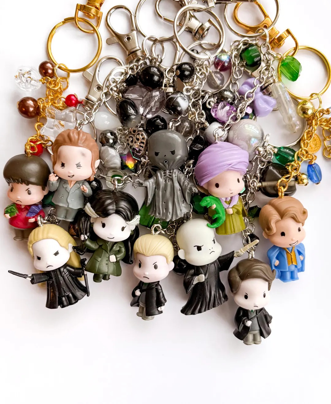 Wizard School Upcycled Dark Characters Bag Charm Keychain | Etsy (Global)