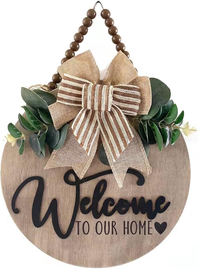 Condorpasea 3D Welcome Sign for Front Door | Home/Farmhouse Porch Décor Wooden Hanging Sign with Art | Amazon (US)