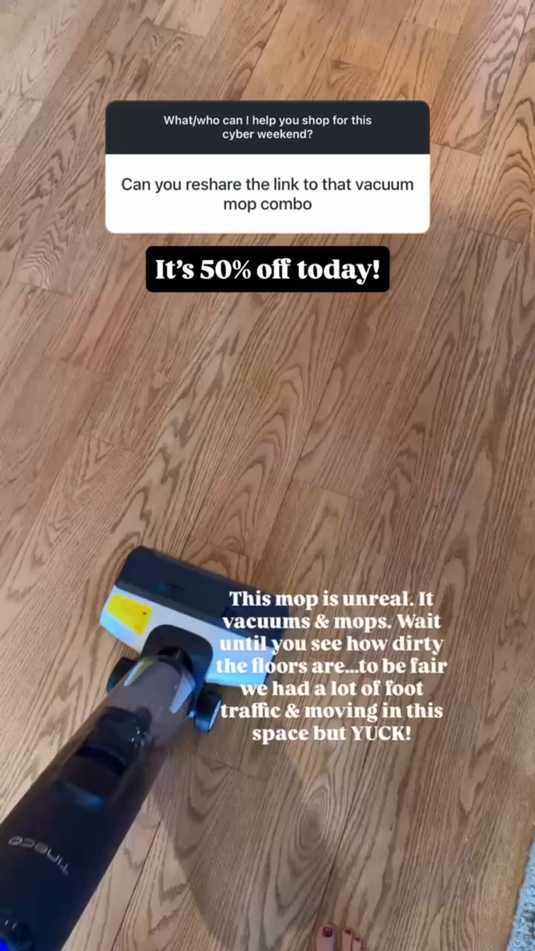 This vacuum & mop all in one is amazing! Look how much it cleaned our floors! 👀 

Loverly Grey, Amazon, vacuum, mop, Black Friday, cyber week 

#LTKSaleAlert #LTKCyberWeek #LTKHome