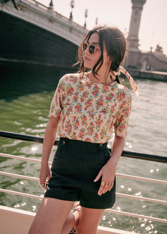 Martha T-Shirt - Jardin secret - Cotton - Sézane | Sezane Paris