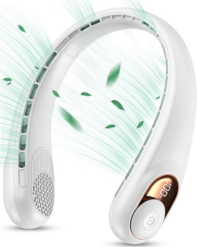 KIDEE Neck Fan, Portable Fan, Neck Fans Rechargeable, Upgraded LED Display, 4000 mAh Battery Oper... | Amazon (US)