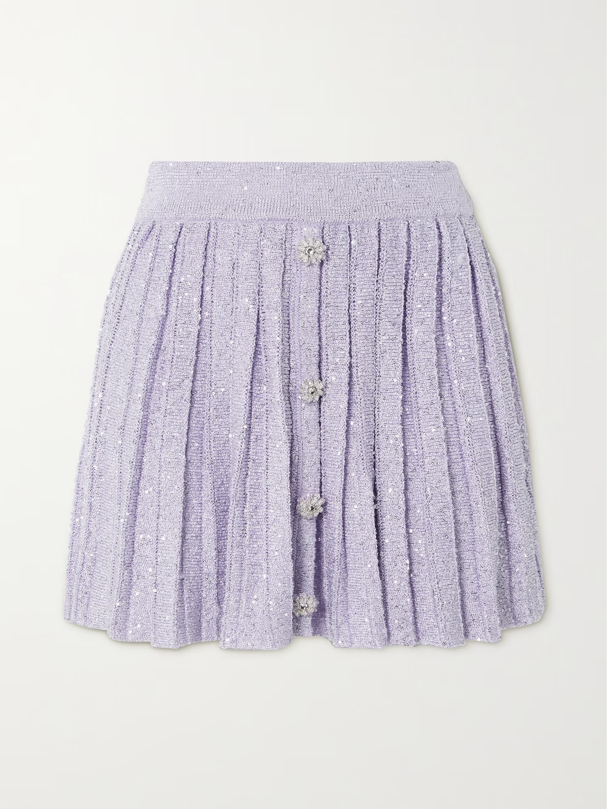Sequin-embellished ribbed-knit mini skirt | NET-A-PORTER (UK & EU)