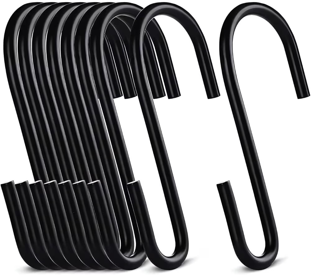 10 Pack 2.4″ Black S Hooks for Hanging Heavy Duty, Jean Hooks for Closet, S Hooks for Hanging P... | Amazon (US)