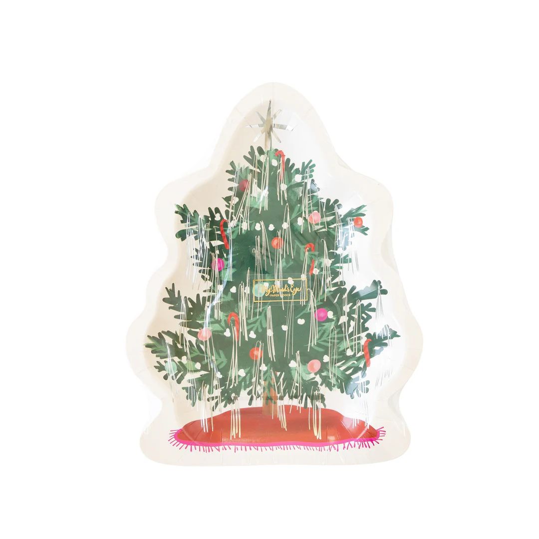 Christmas Baubles Christmas Tree Shaped Paper Plate | My Mind's Eye