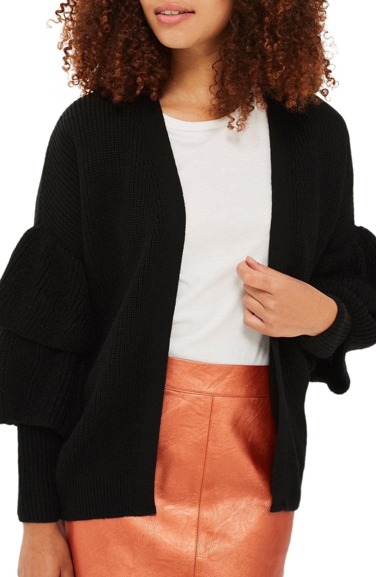 Layered Ruffle Sleeve Cardigan | Nordstrom