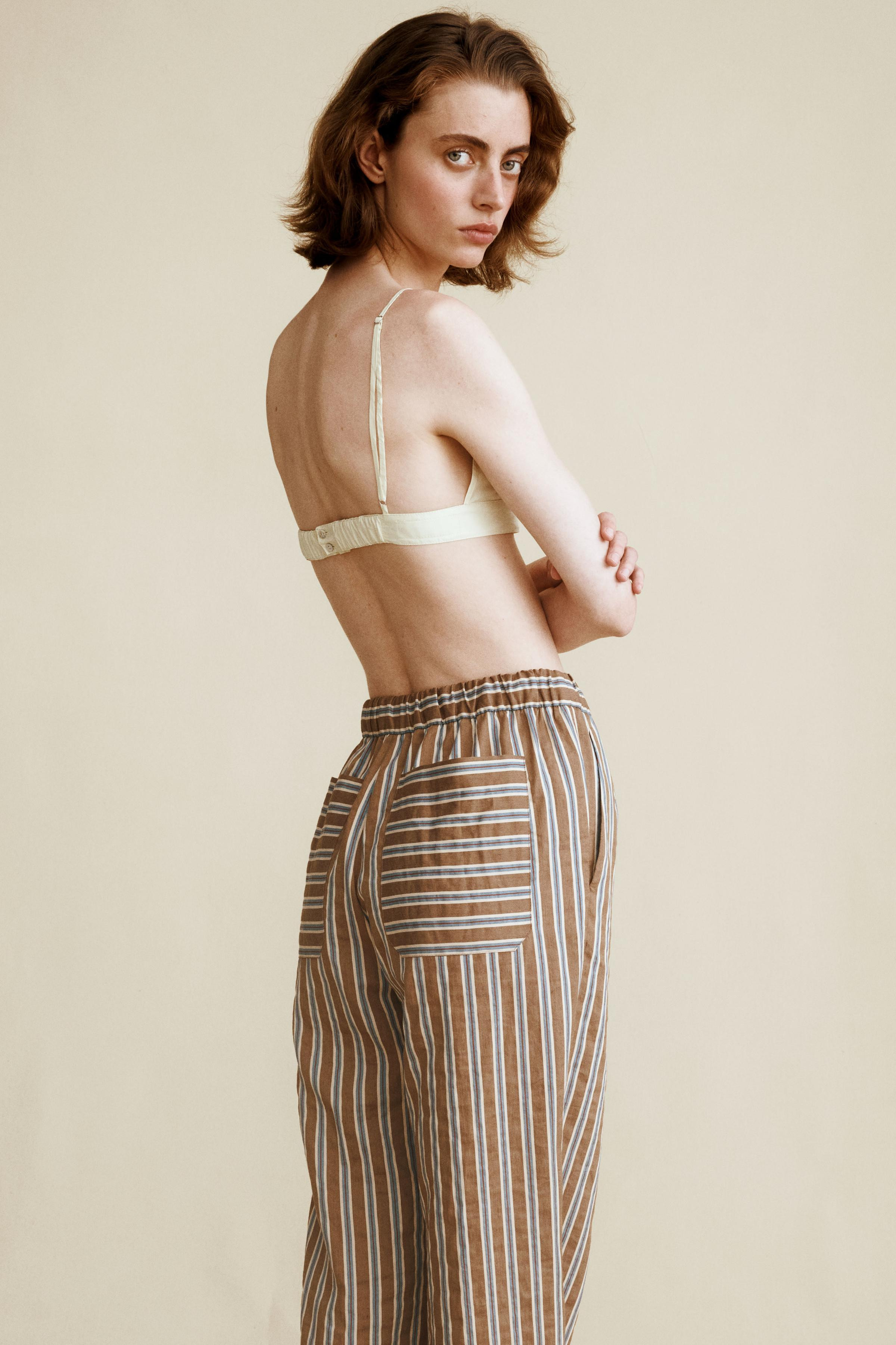 STRIPED LINEN BLEND TROUSERS CREATED BY CARAMEL LONDON X ZARA | Zara UK