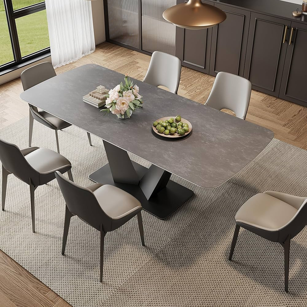 Extendable Dining Table for 6-8, 79 inch Dining Table for Dining Room,Modern Rectangle Table with... | Amazon (US)