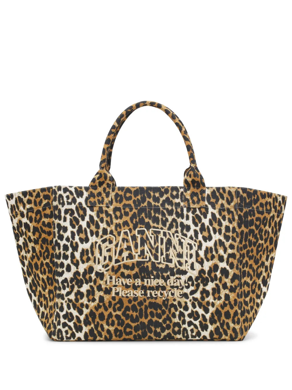GANNI Oversized Canvas Tote Bag | Brown | FARFETCH | Farfetch Global