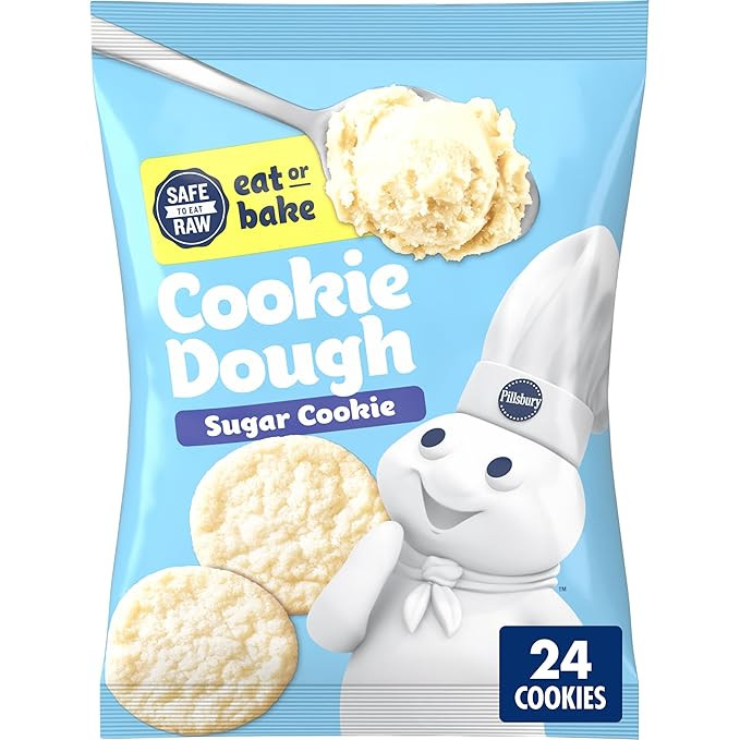 Pillsbury Ready to Bake Refrigerated Sugar Cookie Dough, Makes 24 Cookies, 16 oz | Amazon (US)
