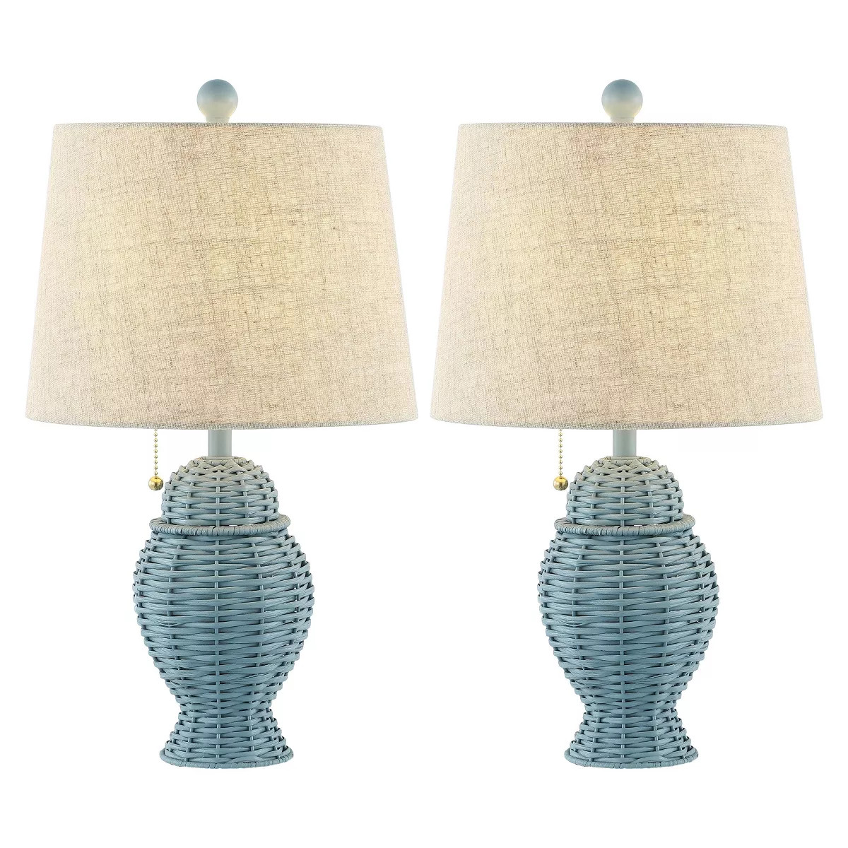 Set of 2 20.5" Margie Wicker Bohemian Rustic Iron Table Lamps (Includes LED Light Bulb) - JONATHA... | Target