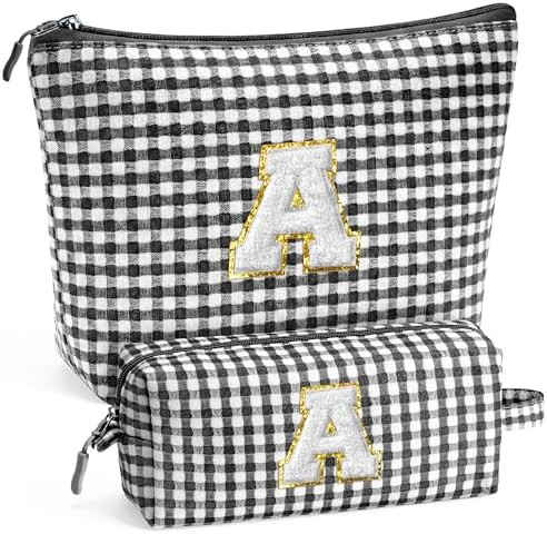 YOOLIFE Initial Makeup Bag Travel Toiletry Bag Birthday Gifts for Girls Monogrammed Gifts for Gir... | Amazon (US)
