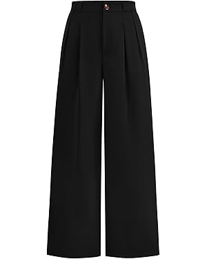 KIRUNDO Wide Leg Dress Pants for Women High Waisted Office Work Trousers Business Casual Button F... | Amazon (US)