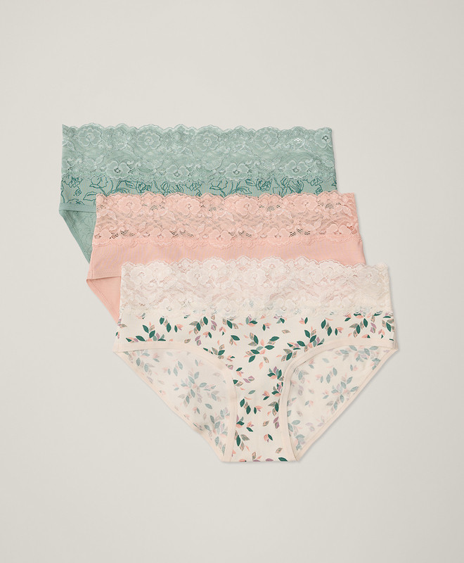 Women’s Lace Waist Brief 3-pack made with Organic Cotton | Pact | Pact Apparel