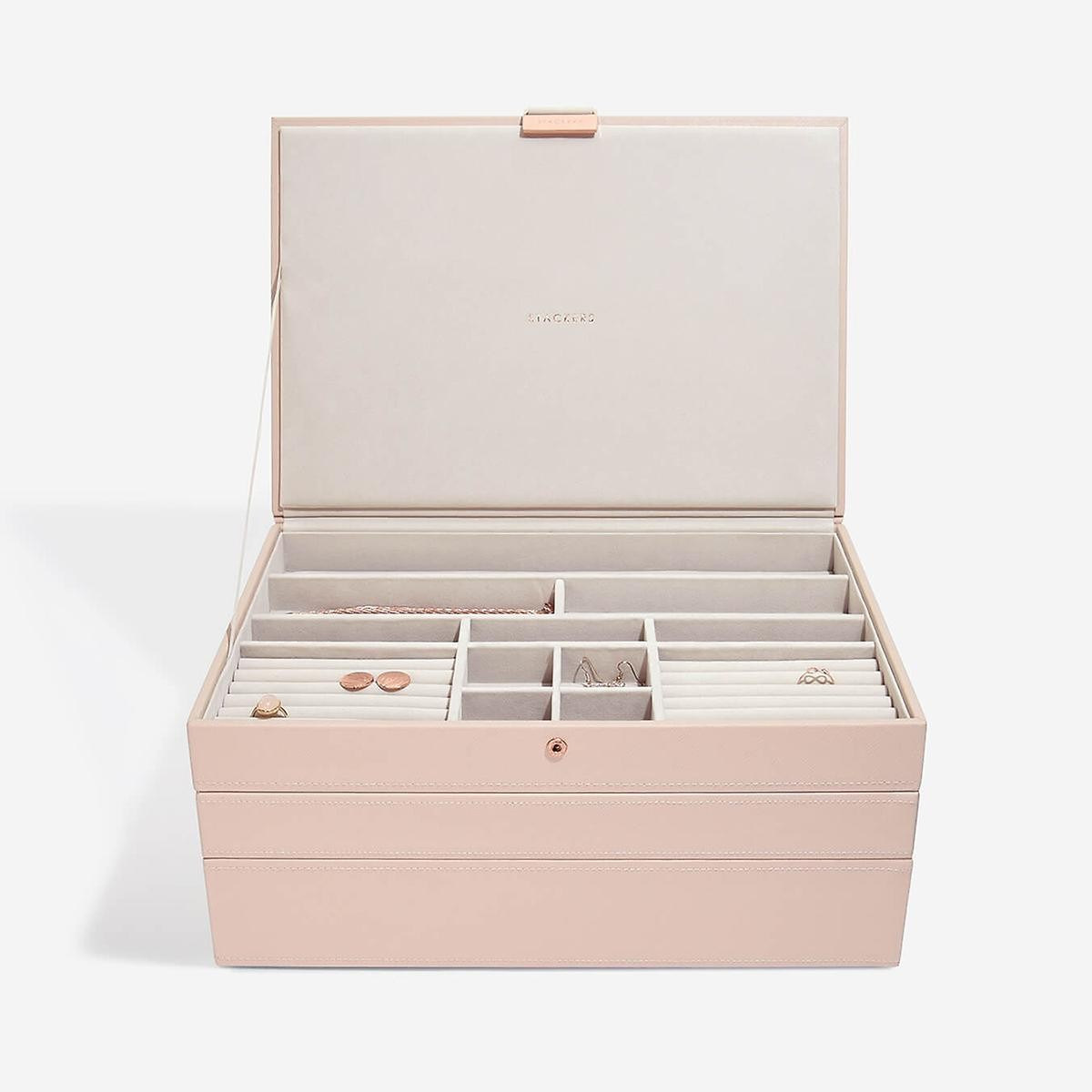 Stackers Blush Supersize Jewelry Box Set of 3 | The Container Store