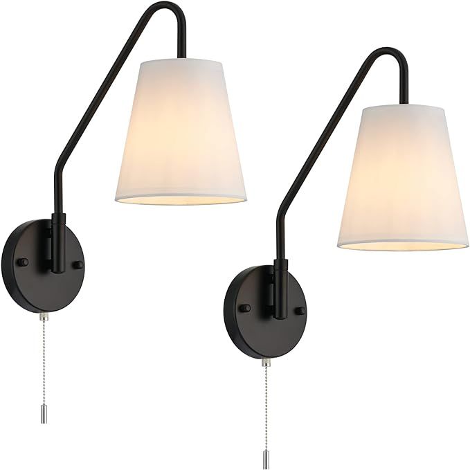 PASSICA DECOR Set of 2 Swing Arm Wall Sconce Modern Lamp with Pull Chain ON Off Industrial 2 Pack... | Amazon (US)