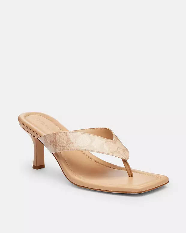 Kitten Heel In Signature Canvas | Coach Outlet US