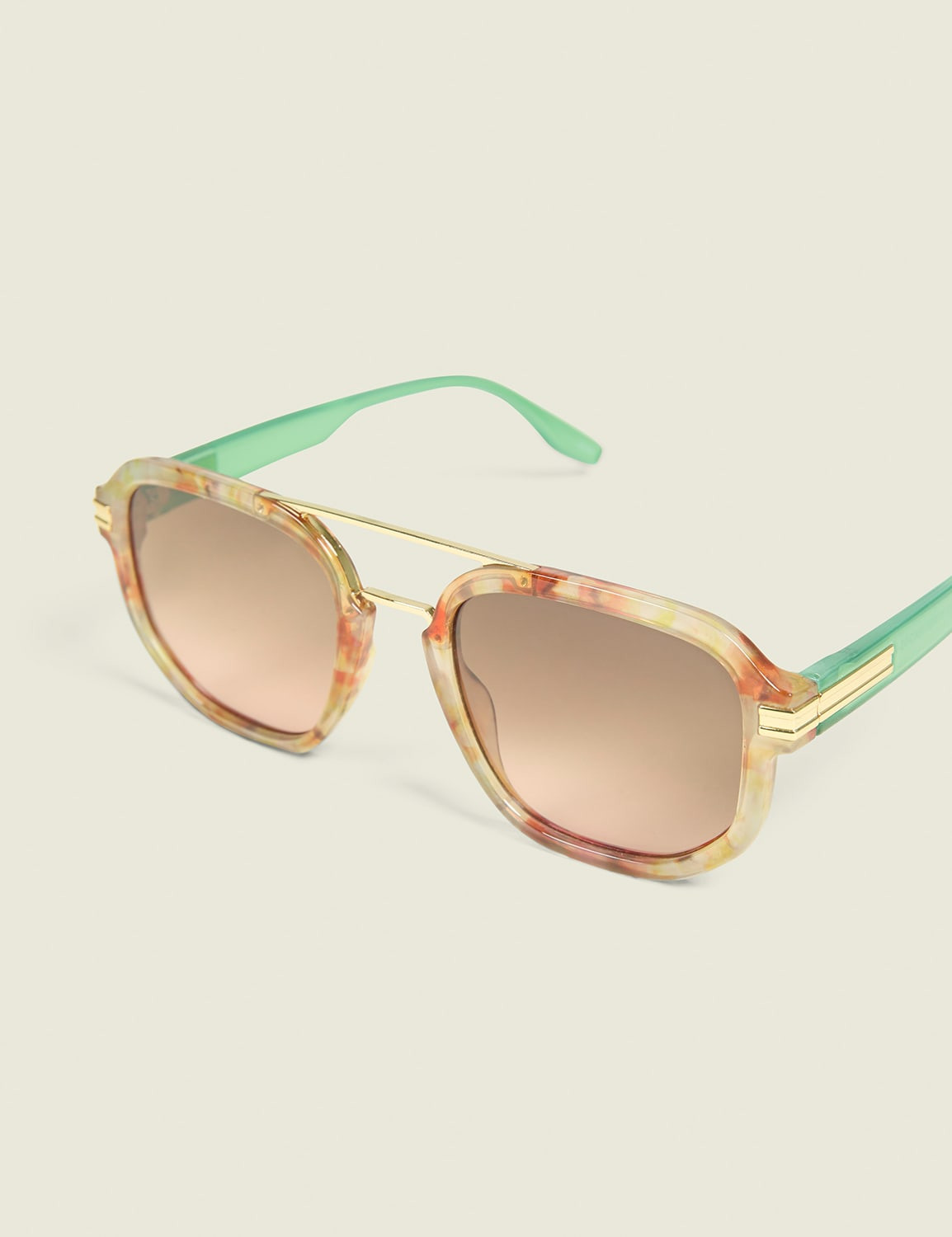 Multi-Color Tortoiseshell Print Aviator Sunglasses | Lane Bryant (US)