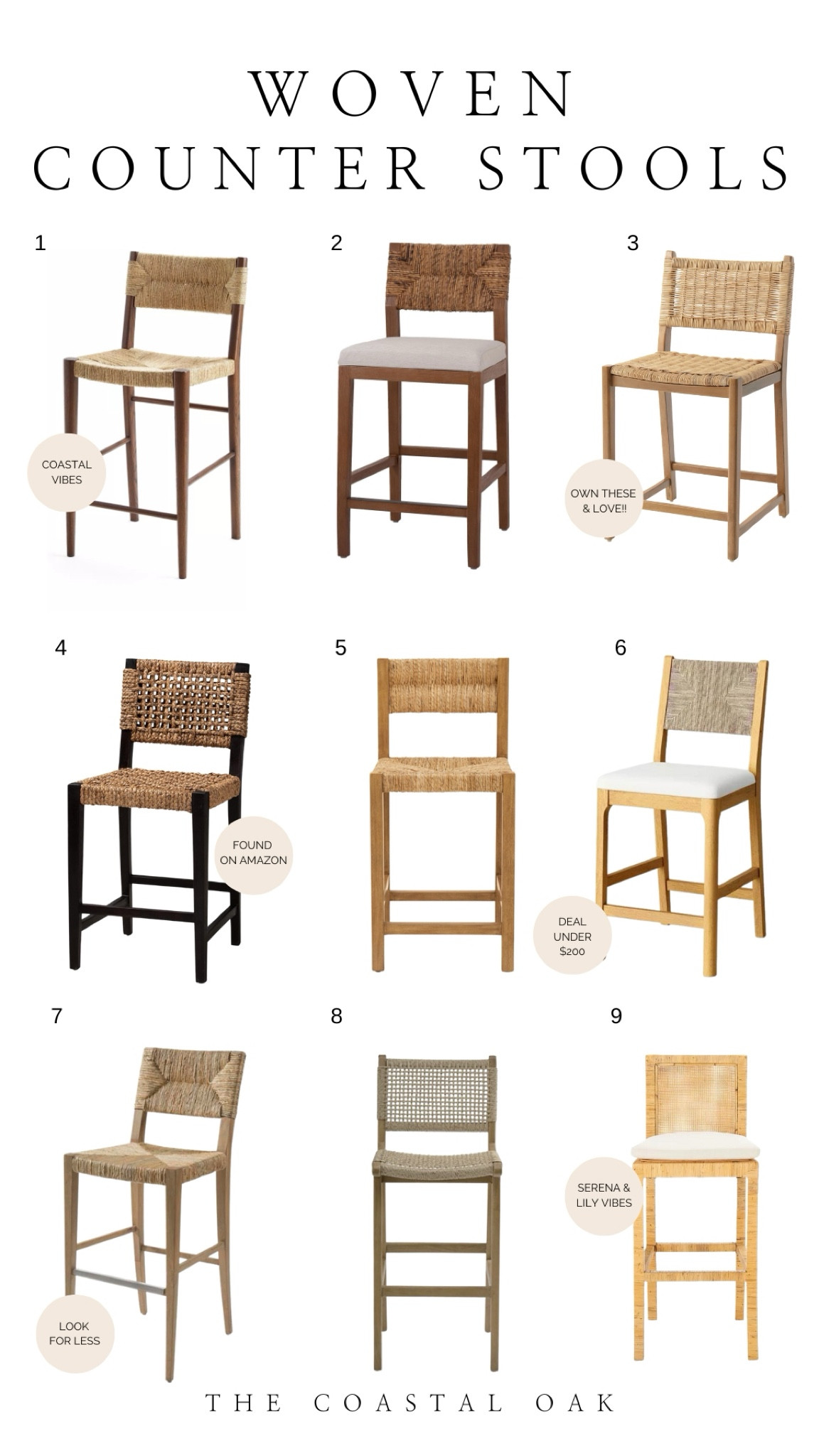 Woven rattan natural Serena Lily barstool counter stool looks for less 



#LTKSummerSales #LTKHome