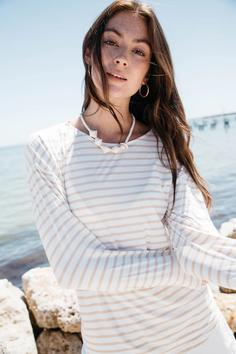 SPF 50+ Striped Sun Shirt by Lady Captain | Lady Captain