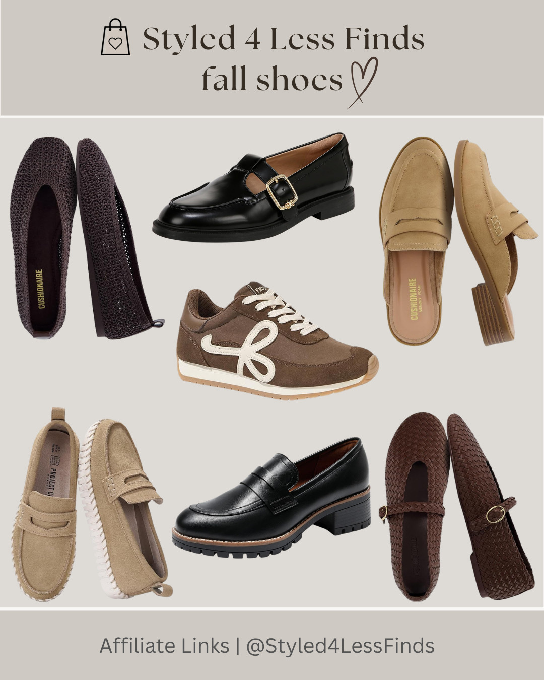 🍂 FALL SHOE MUST-HAVES 🍂

The shoes I’m reaching for this fall! 🤎 From classic loafers and chic Mary Janes to comfy sneakers and versatile flats—these styles are perfect for creating that effortless, polished fall wardrobe.

✨ Style tip: Invest in neutral shades like black, tan, brown and taupe. They’ll work with everything from denim and trousers to dresses and skirts, making it easy to create multiple outfits with just a few pairs. 

 #LTKcanada #LTKfall #LTKover50style