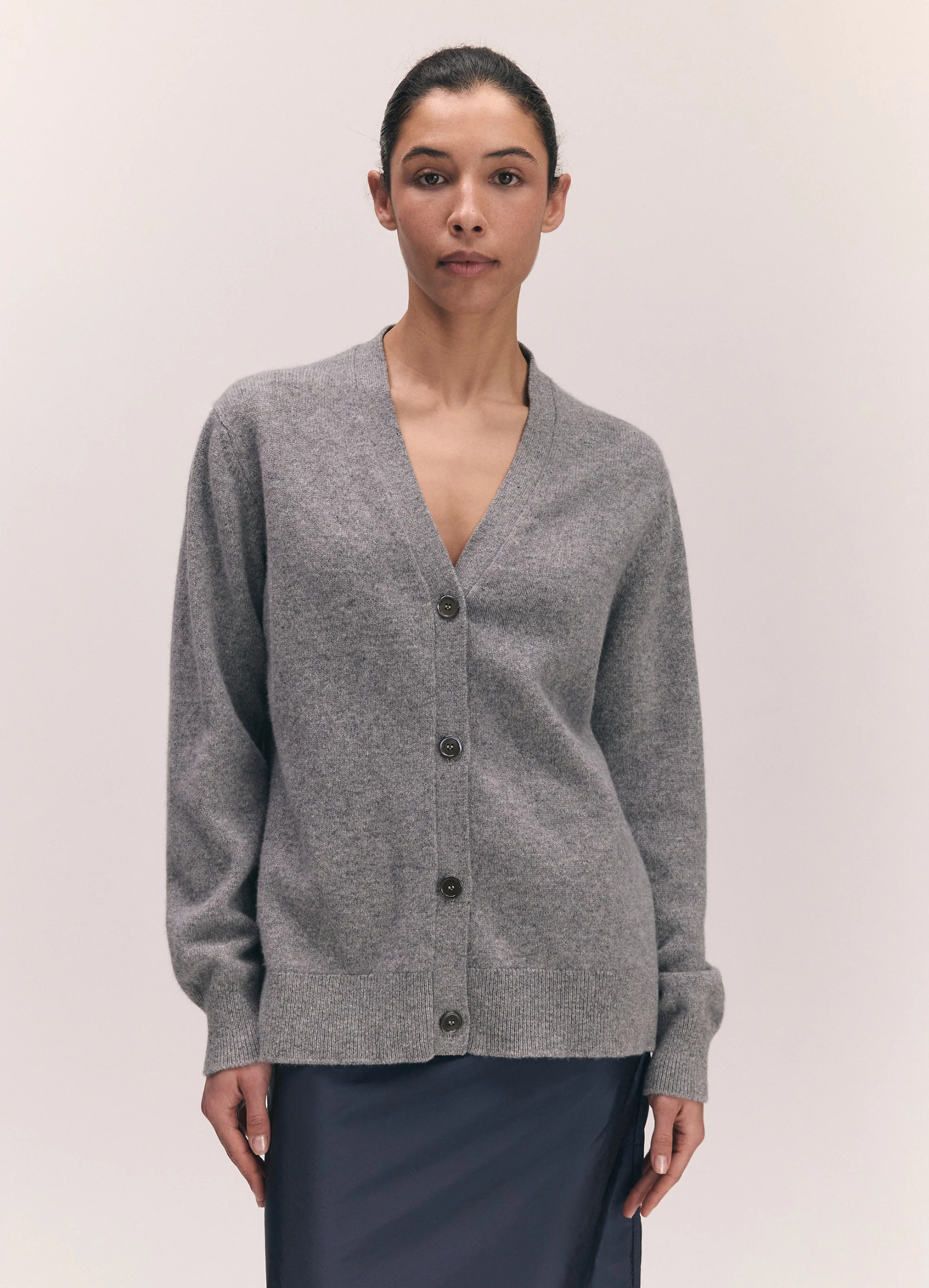 Ava Cardigan in Flannel Grey | & Daughter (Global)