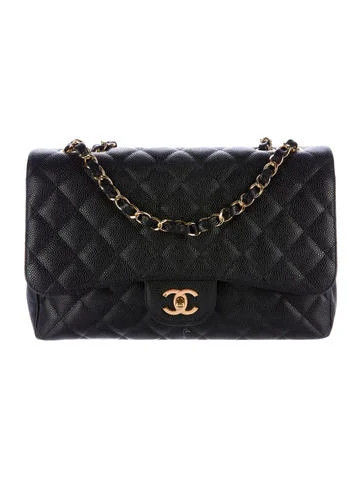 Chanel Quilted Caviar Jumbo Classic Single Flap Bag | The Real Real, Inc.