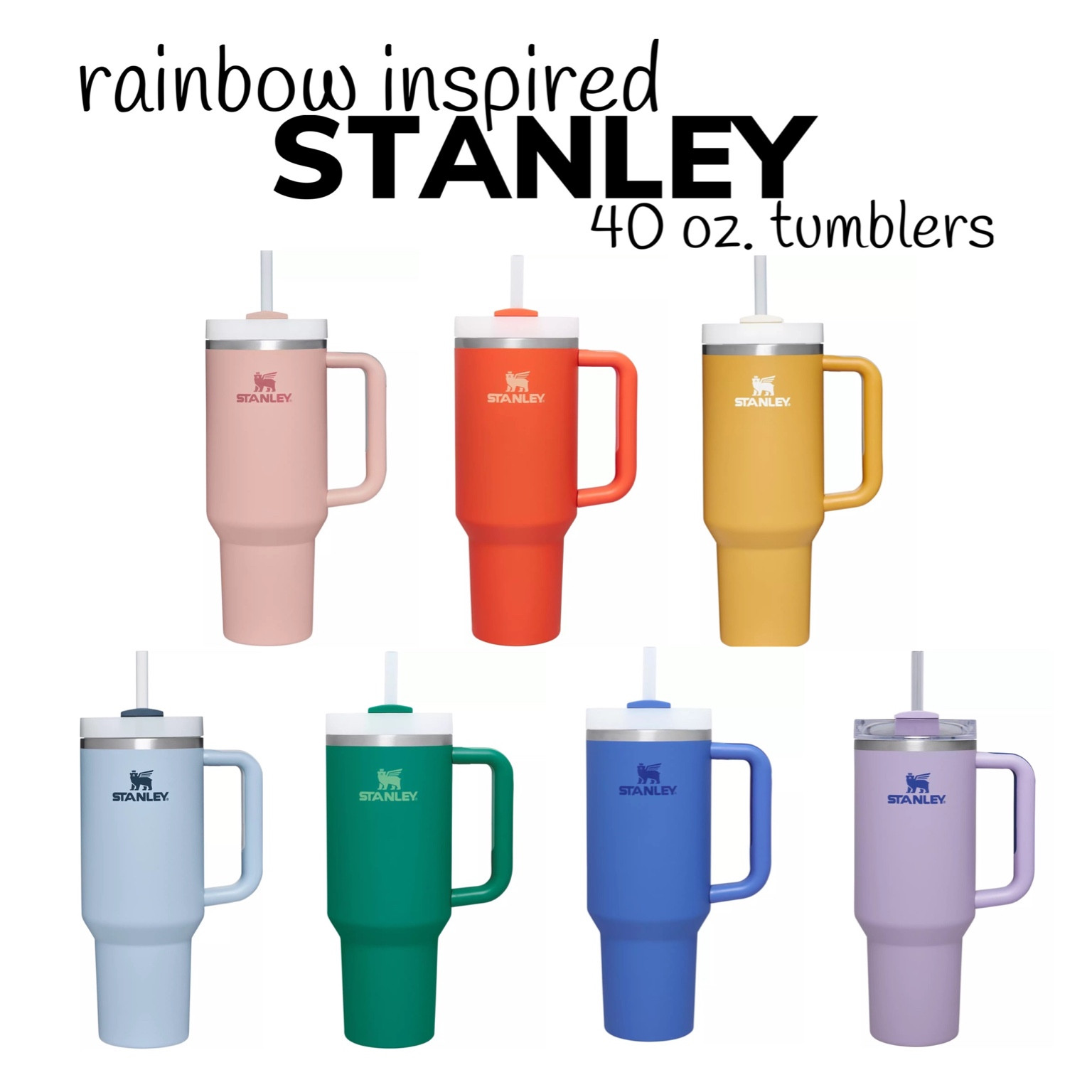 Rainbow Stanley tumblers! Which color is your favorite? 

#rainbow #tumbler #stanley #mom #momlife #summer #poollife #fall #pumpkinspice #water #backtoschool #ltkfind #sahm #wife #wifey #mommy #mama #momma #girlfriend #

#LTKunder50 #LTKFind #LTKFitness