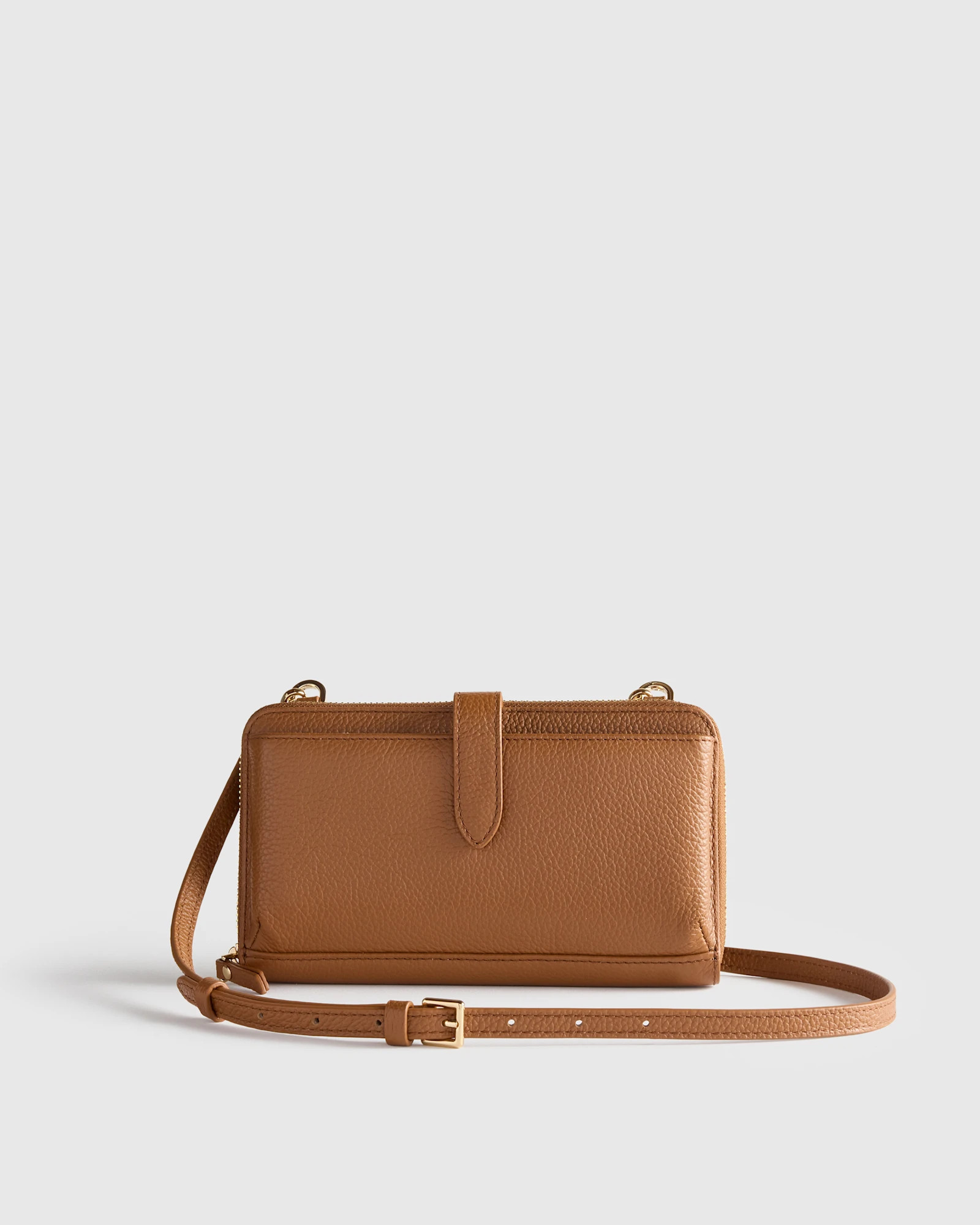 Quince | Women's Italian Leather Phone Wallet Crossbody in Black | Quince
