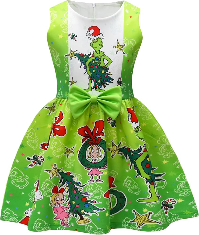 Cute Christmas Outfit for Little Girls - Sleeveless Princess Holiday Party Dress 3-10 Years | Amazon (US)
