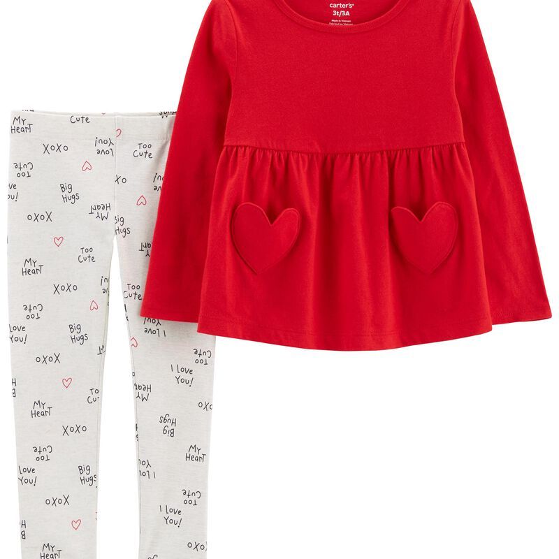 Toddler 2-Piece Heart Jersey Top & Legging Set | Carter's