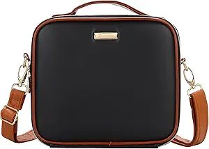 Amazon.com: Relavel Travel Makeup Train Case Makeup Cosmetic Case with Washable Plastic Adjustabl... | Amazon (US)