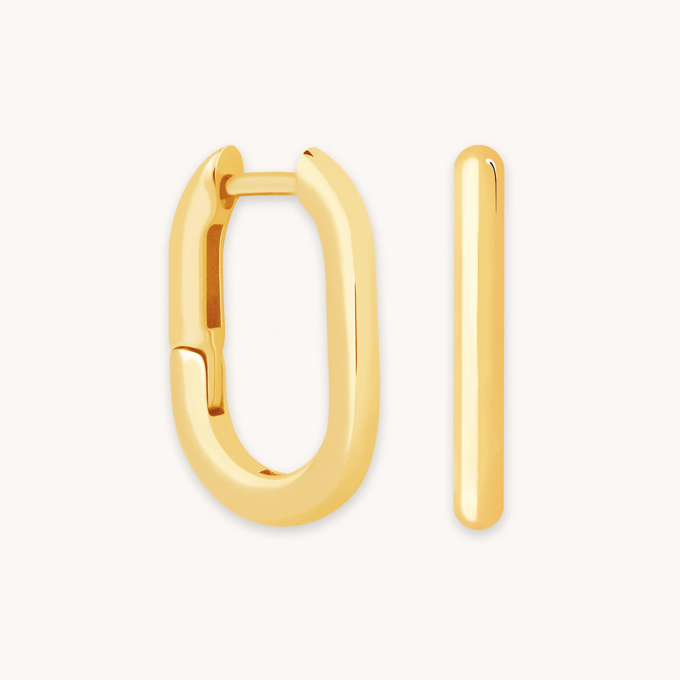 Rectangular Gold Hoops | Astrid & Miyu Earrings | Astrid and Miyu
