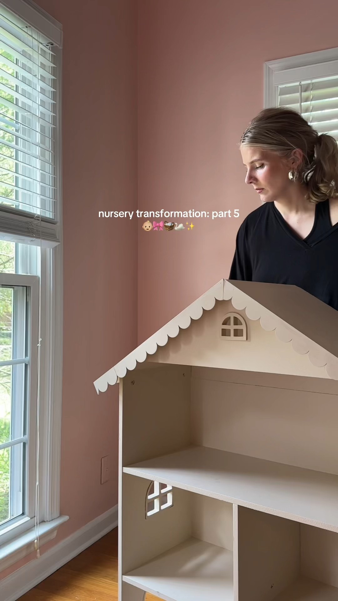 Nursery transformation: Pearl hangers, dollhouse with scallop trim 

#LTKBaby #LTKHome