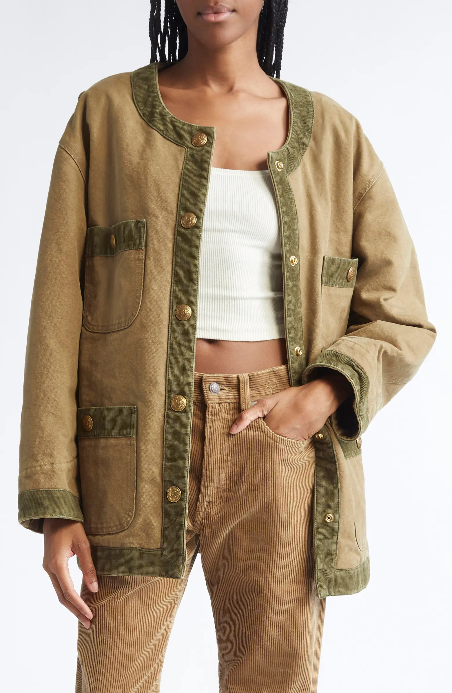 R13 Corduroy Trimmed Chore Jacket | Nordstrom | Nordstrom