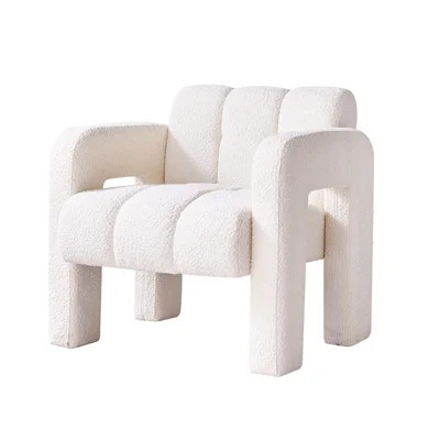 31.10" Wide Boucle Upholstered Accent Chair | 31.1"W x 30.3"D x 29.9"H | Boucle | 1pc | Accent Chair | Beige | Soft Boucle Fabric | Wayfair North America