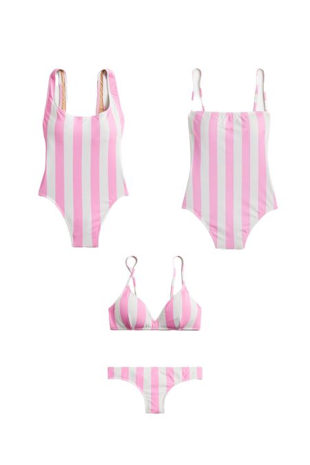 Pink and white stripe swimwear 

#LTKfindsunder100 #LTKswim #LTKfindsunder50