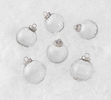 Etched Clear Glass Ornaments - Set of 6 | Pottery Barn (US)