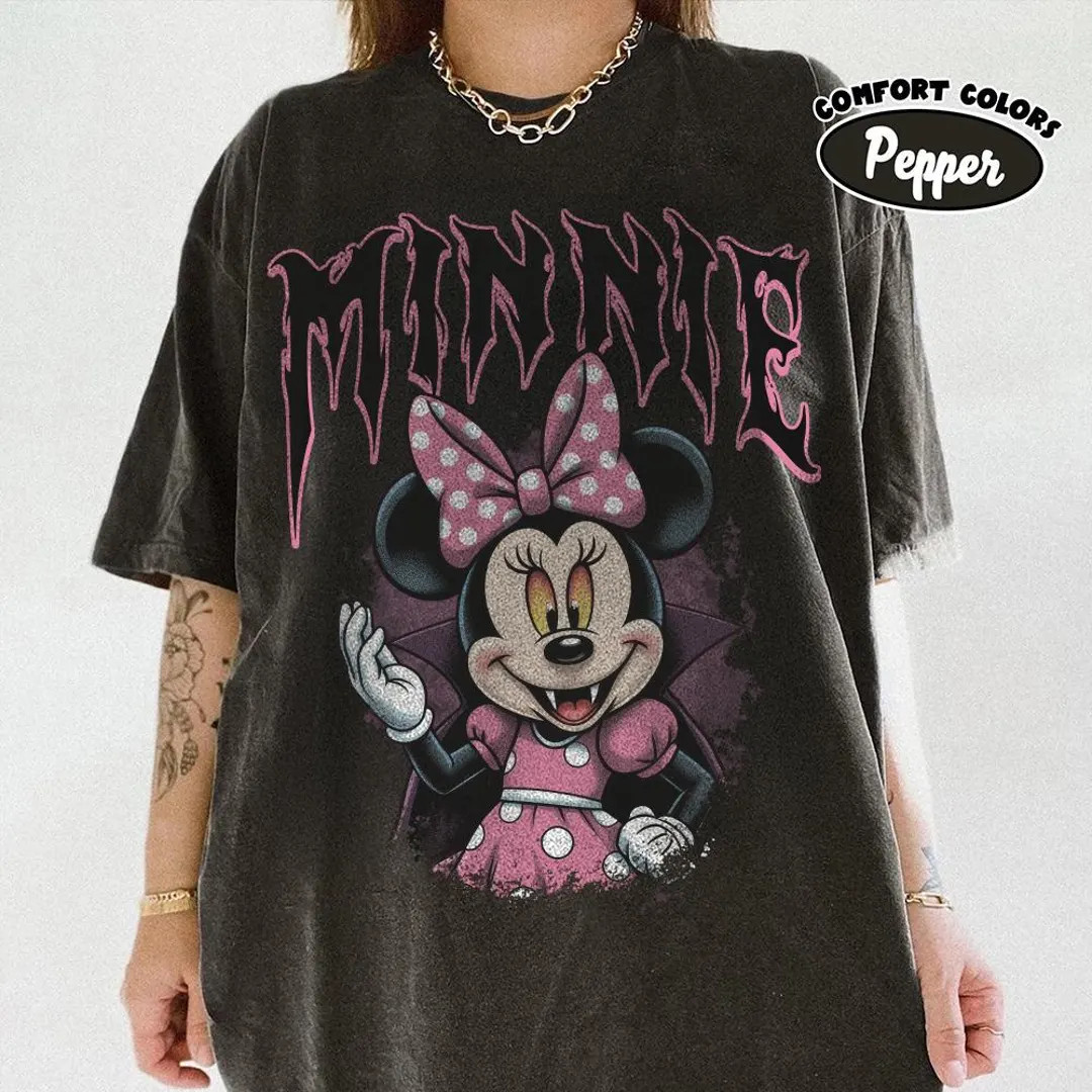 Metal Minnie Skeleton Vampire T-shirt, Mickey Not so Scary Tee, Halloween Party Shirt, Disneyland... | Etsy (US)