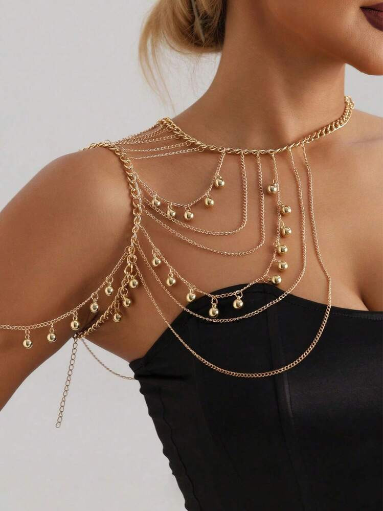Shoulder Chain, Body Chain, Fashion Multi-Tassel Metal Ball Shoulder Chain, Personalized Hottie C... | SHEIN