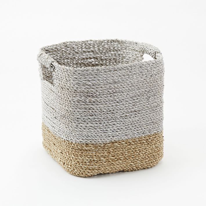 Two-Tone Woven Baskets – Natural/White | West Elm (US)