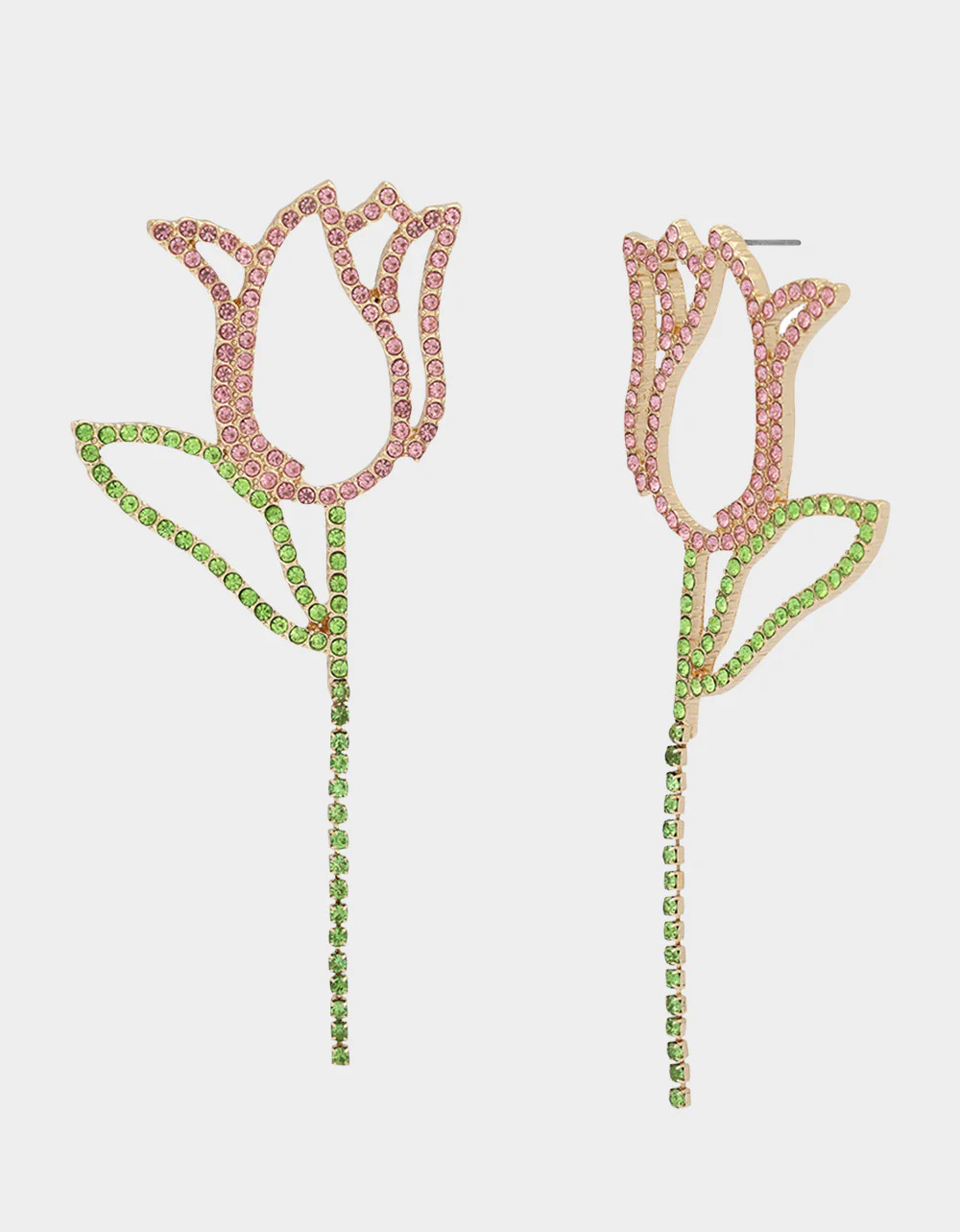 TULIP EARRINGS PINK Rhinestone Glitz Women's Statement Earrings | Betsey Johnson