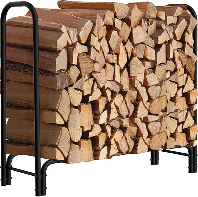 Amagabeli 4ft Firewood Rack Outdoor Indoor Heavy Duty Wood Rack for Firewood Log Rack Wrought Iro... | Amazon (US)