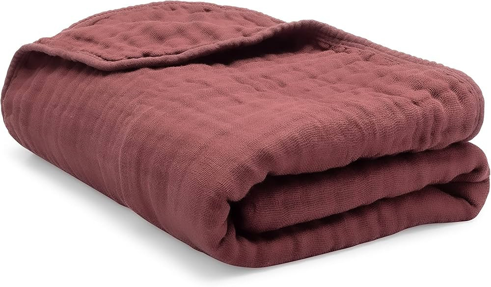 Comfy Cubs Muslin Blanket for Adults, Extra Large Twin 90” x 66”, 6 Layer Cooling Cotton Soft... | Amazon (US)